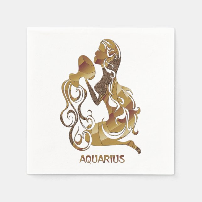 Serviette Jetable Aquarius Zodiac (Devant)