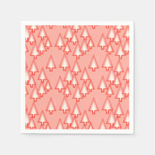 Serviette Jetable Arbres de Noël métalliques modernes - corail orang