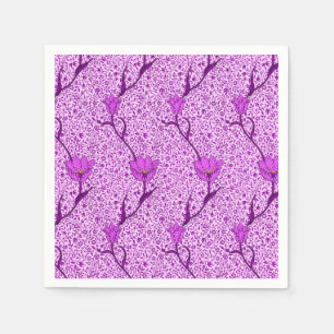 Serviette Jetable Art Nouveau Tulip Damask, Violet et Orchidée