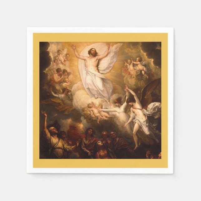 Serviette Jetable Ascension du Christ avec les anges (Devant)