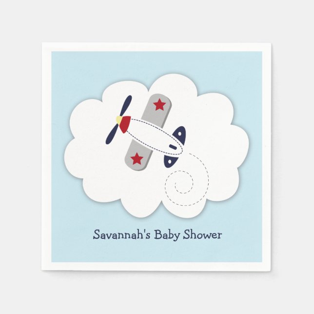 Serviette Jetable Avion Little Aviator Custom Party Napkin (Devant)