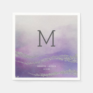 Serviette Jetable Awash Elegant Mariage d'orchidée aquarelle