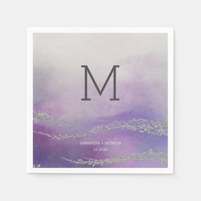 Serviette Jetable Awash Elegant Mariage d'orchidée aquarelle (Devant)