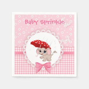 Serviette Jetable Baby Elephant Pink Baby SprinkParty Napkin