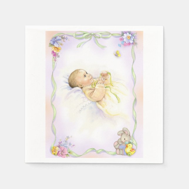 Serviette Jetable Baby infant baptism christendesign (Devant)