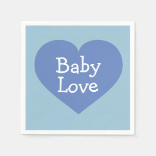 Serviette Jetable Baby Love Baby Blue Heart