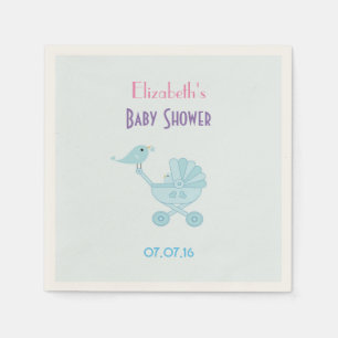 Serviette Jetable Baby shower Bébé et maman Bluebirds