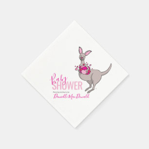 Serviette Jetable Baby shower coeur rose kangourou serviettes en pap