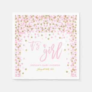 Serviette Jetable Baby shower Confetti Napkin Baby shower or rose