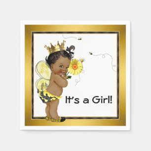Serviette Jetable Baby shower d'abeilles afro-américaines