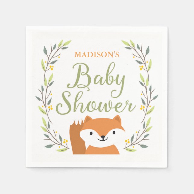 Serviette Jetable Baby shower en bois (Devant)