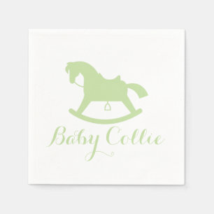 Serviette Jetable Baby shower en silhouette Cheval à rocher serviett