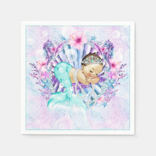Serviette Jetable Baby shower Pastel Mermaid
