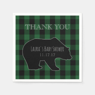 Serviette Jetable Baby shower pour garçons de forêt de Woodland   Pl