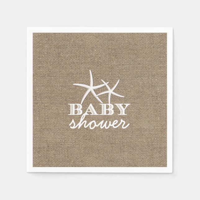 Serviette Jetable Baby shower Rustique Burlap (Devant)