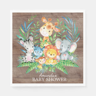 Serviette Jetable Baby shower Safari Jungle Papier