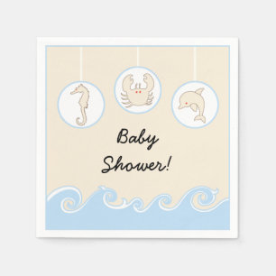 Serviette Jetable Baby shower Standard Cocktail Napkin "Sea Mobile"