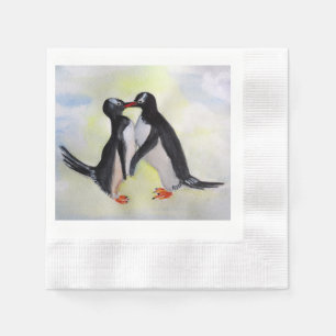 Serviette Jetable Baiser Penguins Cocktail Papier de Cocktail servie