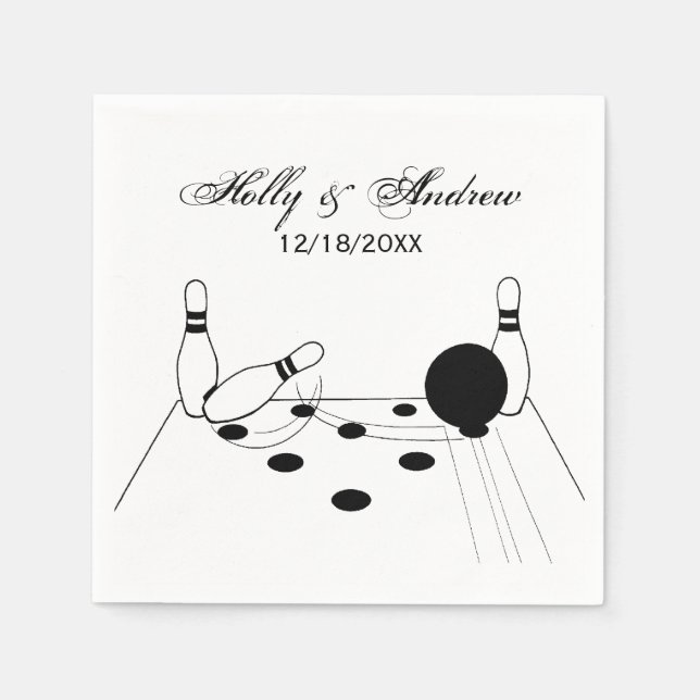 Serviette Jetable Balle de bowling de sport et poupées (Devant)