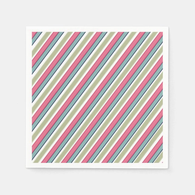 Serviette Jetable Bandes de couleurs délicates (Devant)
