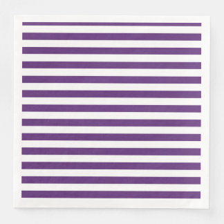 Serviette Jetable Bandes violettes et blanches