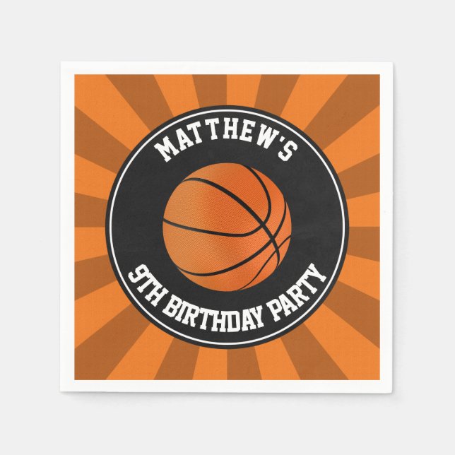 Serviette Jetable Basketball Party Papier Cocktail Napkins (Devant)