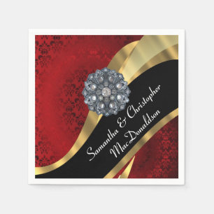 Serviette Jetable Bassin rouge et strass de cristal