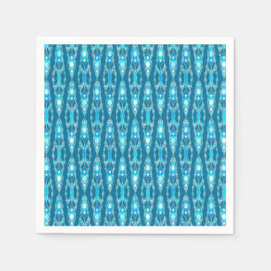 Serviette Jetable Batik Tribal - Bleu Océan et Aqua