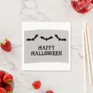 Serviette Jetable Bats gris aquarelle Halloween Papier Naples