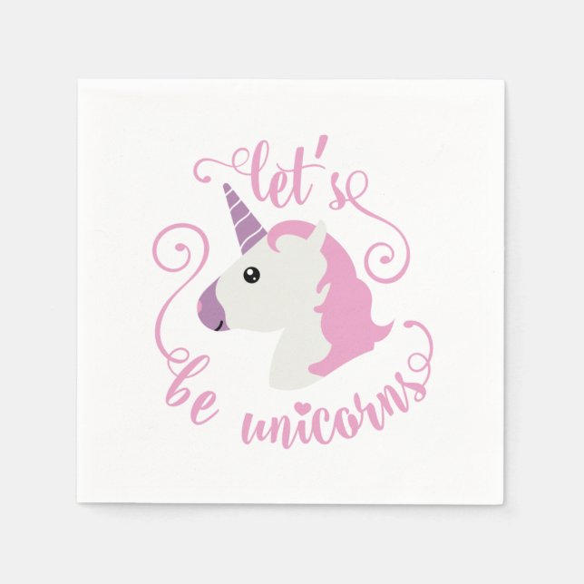 Serviette Jetable Be Unicorns (émoticônes) (Devant)