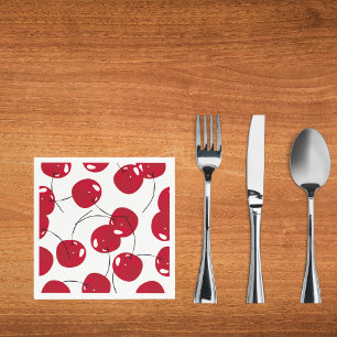 Serviette Jetable Beau Joyeux Cerisier Rouge Frais Thème