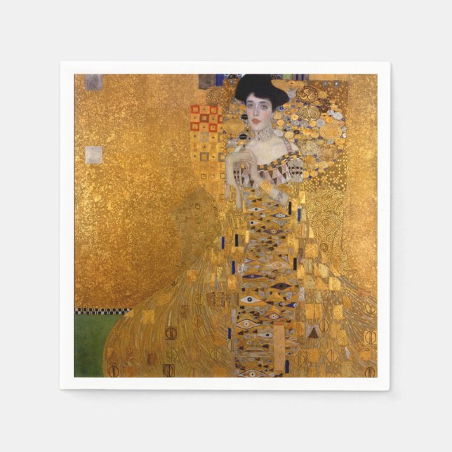 Serviette Jetable Beau portrait d'une dame par Gustav Klimt, Déco (Devant)