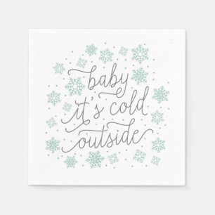 Serviette Jetable Bébé c'est décor extérieur froid de baby showe