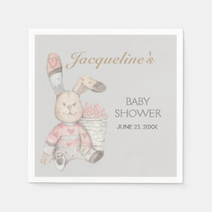 Serviette Jetable Bébé lapin Aquarelle de lapin Sexe Neutre