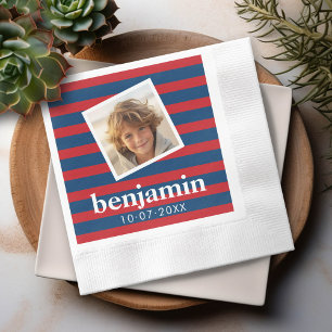 Serviette Jetable Bébé photo et anniversaire mignon garçon Motif ray