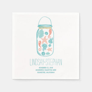 Serviette Jetable Belle et romantique Plage Papier de mariage servie