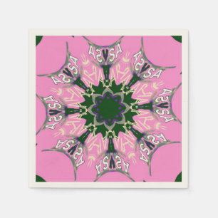 Serviette Jetable Belle extraordinaire USA Baby Pink monogram art