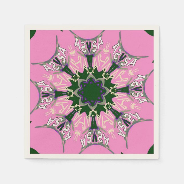 Serviette Jetable Belle extraordinaire USA Baby Pink monogram art (Devant)