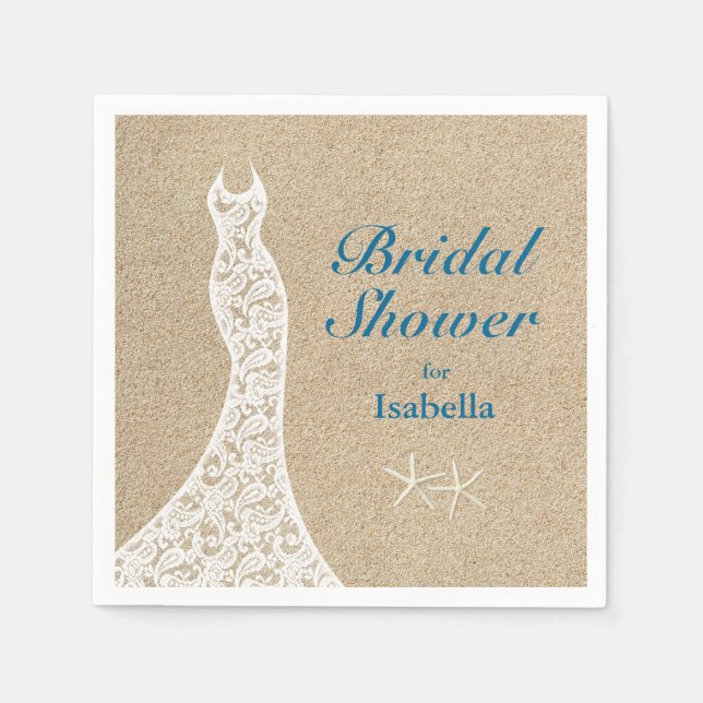 Serviette Jetable Belle Fête des mariées de plage Napkin (Devant)