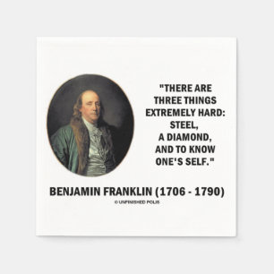 Serviette Jetable Benjamin Franklin Trois Choses Extrêmement Diffici