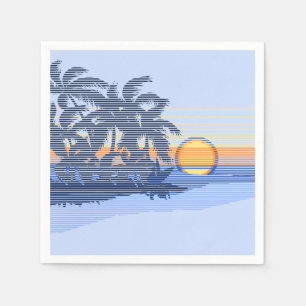 Serviette Jetable Big Sunset Strike Hawaiian Surfer