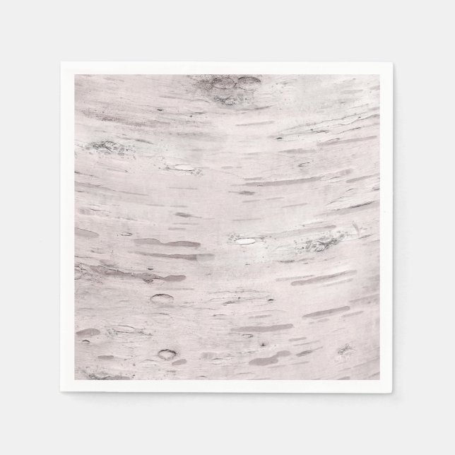 Serviette Jetable Birch Tree blanc Bois Rustique Grange mariage (Devant)