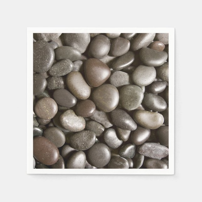Serviette Jetable Black River Rock Nature Zen Pebble (Devant)
