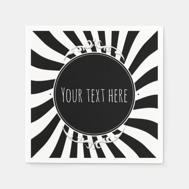 Serviette Jetable Black White Fun Whimstripes Halloween Party (Devant)