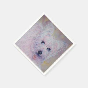 SERVIETTE JETABLE BLANC WESTY HIGHLAND PAPIER NAPKINS