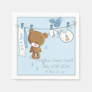 Serviette Jetable Bleu C'est un garçon Baby shower Party Napkins