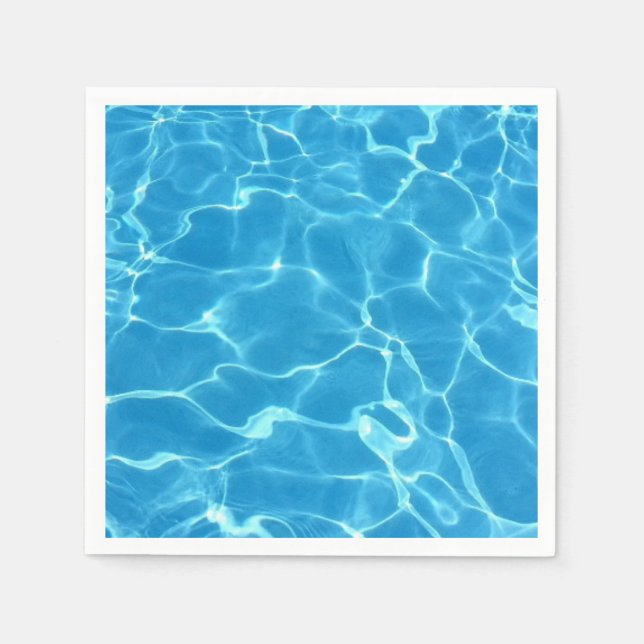 Serviette Jetable Bleu étincelant Piscine Bleu Eau Aquatique (Devant)