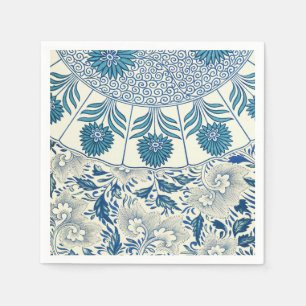 Serviette Jetable Bleu Vintage Floral Asiatique : Chinoiserie Antiqu