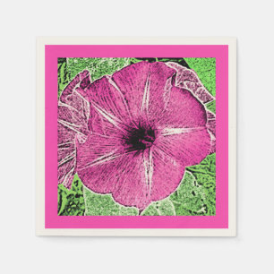 Serviette Jetable Bloc de gloire du matin Imprimer - rose fuchsia