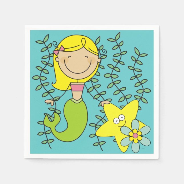 Serviette Jetable Blond Mermaid (Devant)